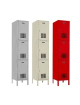 Triple Tier Ventilated Locker with Friction Catch Handle