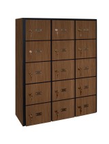 15 Wood Cell Phone Lockers Unit Brown