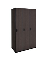 Single Tier Wood Lockers (Black) - *shown with optional finished end panel*