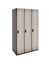 Single Tier Wood Lockers (White) - *shown with optional finished end panel*