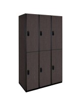 Double Tier Wooden Lockers (Black) with optional end panel