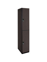 Double Tier Wooden Locker (Black)