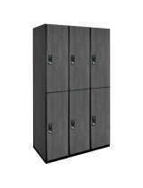 Double Tier Wooden Lockers (Gray)