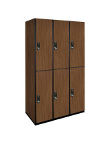 Double Tier Wooden Lockers (Brown)