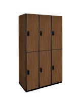 Double Tier Wooden Lockers (Brown) with optional end panel
