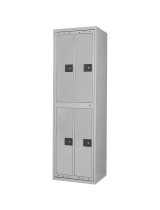 Four Compartment Extra Wide Uniform Lockers Gray