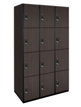 Four Tier Wood Lockers (Black)