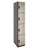 Four Tier Wood Locker (White)