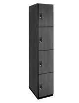 Four Tier Wood Locker (Gray)