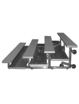 Four Row Low Rise Tip and Roll Aluminum Bleacher with Double Footboards