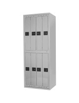 Eight Compartment Wide Uniform Lockers Gray