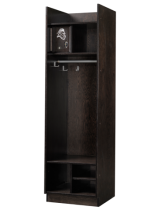 Straight Front Wood Locker Charcoal Oak Finish