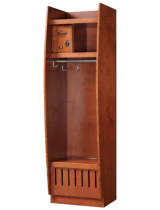 Bow Front Wood Locker Cinnamon Maple Finish