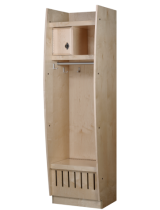 Bow Front Locker Hardrock Maple Finish
