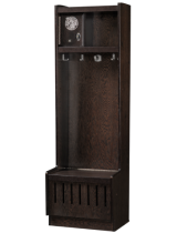 Open Front Wood Locker Charcoal Oak Finish