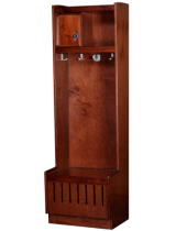 Open Front Wood Locker Rosewood Maple Finish 