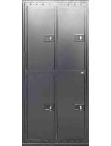 Four Compartment Extra Wide Uniform Lockers Silver Vein