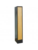 Single Tier Wood Metal Locker (shown with optional closed base)