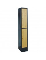 Double Tier Wood Metal Locker (Image 1)