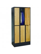 Double Tier Hybrid Wood Metal Lockers (Image 1)