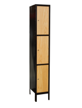 Triple Tier Wood Metal Locker