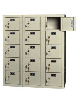 beige handgun locker with 15 compartments