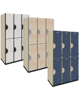 Double Tier Wood Storage Lockers (Pattern Finish)