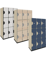 Triple Tier Wood Storage Lockers (Pattern Finish)