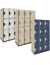 Four Tier Wood Storage Lockers (Pattern Finish)