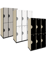 Double Tier Wood Storage Lockers (Solid Color Finish)