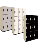 Triple Tier Wood Storage Lockers (Solid Color Finish)
