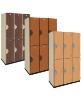 Double Tier Wood Storage Lockers (Wood Grain Finish)