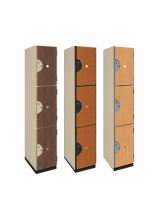 Triple Tier Wood Storage Locker (Wood Grain Finish)