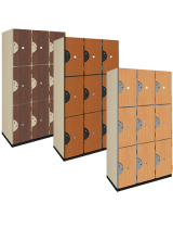 Triple Tier Wood Storage Lockers (Wood Grain Finish)