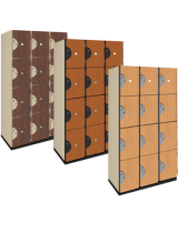 Four Tier Wood Storage Lockers (Wood Grain Finish)