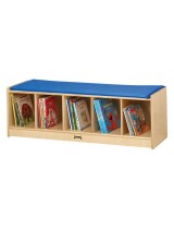 Kids Footlocker Cubby Bench with Blue Cushion