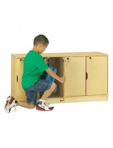 Kids Wood Lockers 4-Wide 1-Tier: Assembled
