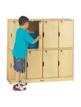 Kids Wood Lockers 4-Wide 2-Tier: Assembled