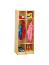 Kids Wooden Coat Locker with Dual Cubbies