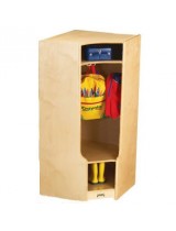 Kids Wooden Corner Coat Locker with Cubby and Seat