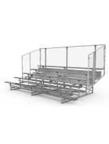 Five Row Aluminum Bleachers with Chain Link Guardrail
