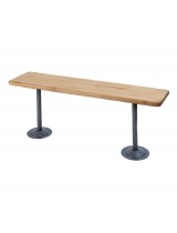 9-1/2" Wide Locker Room Benches with 2 Pedestals