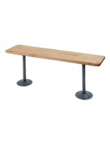 Penco Locker Room Bench with Hardwood Top & Steel Pedestals