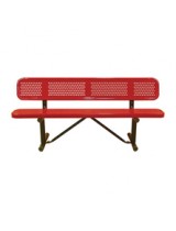 Perforated Metal Bench with Back