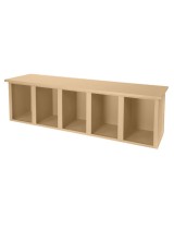 Plastic Bench with 5 Cubbies Beige
