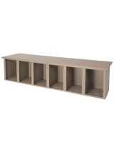 Plastic Bench with 6 Cubbies Beige