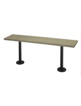 12" Wide Plastic Locker Room Benches with 2 Pedestals