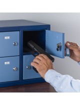 desk mount pistol locker with gun