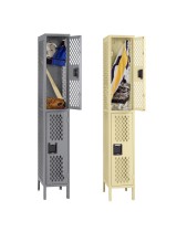 tennsco double tier ventilated steel lockers