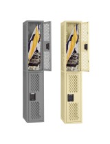 Tennsco double tier ventilated lockers without legs